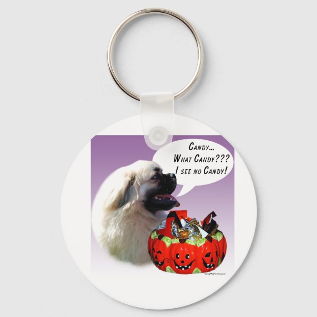 Tibetansk spanjor Halloween Candy Nyckelring (Framsida)
