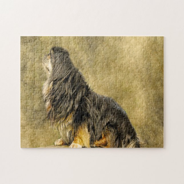 Tibetansk spanjor Hundar Jigsaws Pussel (Horisontell)