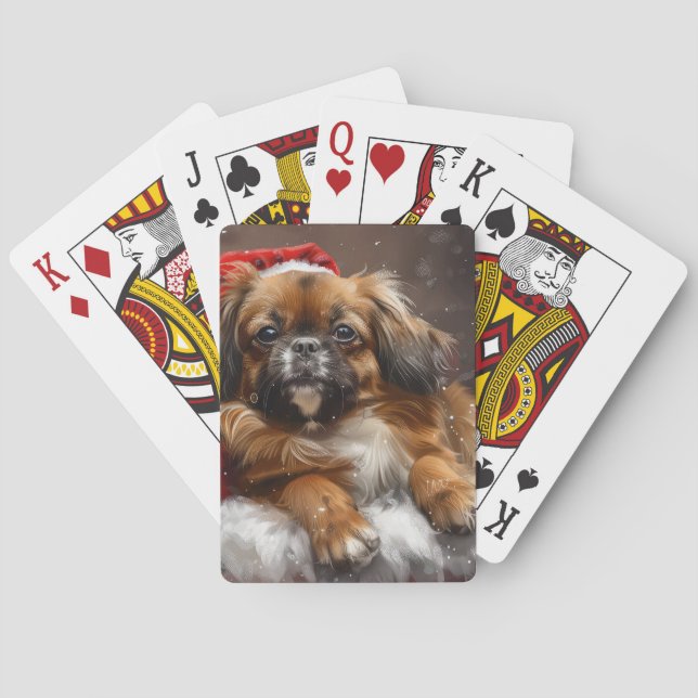 Tibetansk spansk Hund Jul Festive Casinokort (Baksidan)