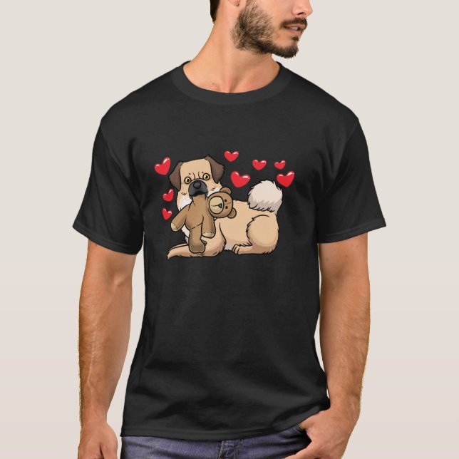 Tibetansk spansk Hund med Mjukisdjur Long Sleev T Shirt (Framsida)