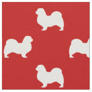 Tibetansk spanskspråkig Hund Silhouettes Red and W Tyg