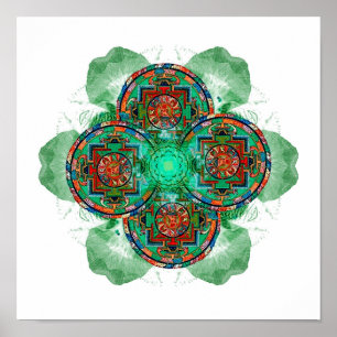 Tibetansk Tantric Mandala Poster