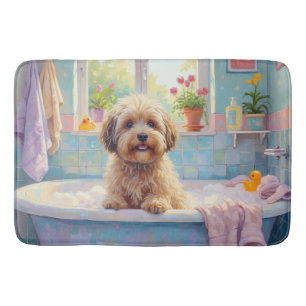 Tibetansk Terrier Badtid Fluffig Badrumsdekor Badrumsmatta