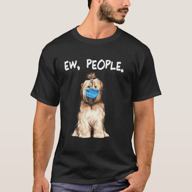 Tibetansk terrier Ew People Hund Wearing Ansikte M T Shirt (Framsida)