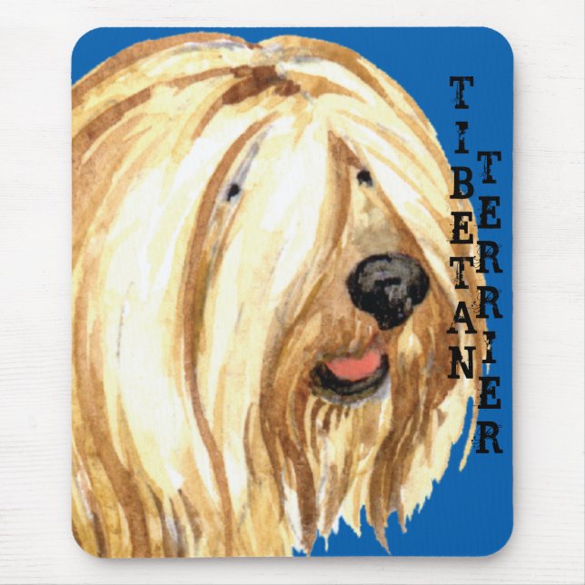 Tibetansk Terrier Färg Block Musmatta (Framsidan)