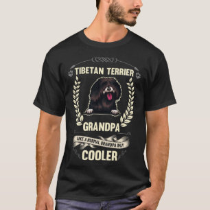 Tibetansk terrier Grandpa som en normal morfar T Shirt