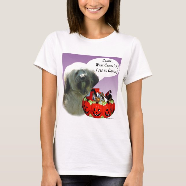 Tibetansk Terrier Halloween Candy Tee (Framsida)