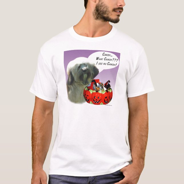 Tibetansk Terrier Halloween Candy Tee (Framsida)