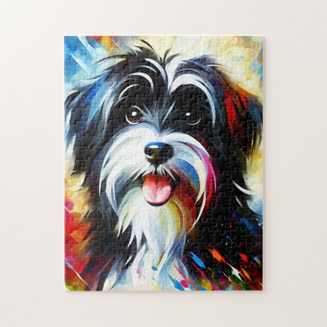 Tibetansk Terrier Hund Akryl Konsttryck Hundälskar Pussel (Vertikal)