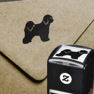 Tibetansk Terrier Hund aveln Silhouette Självfärgande Stämpel