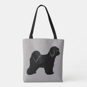 Tibetansk Terrier Hund aveln Silhouette Tygkasse