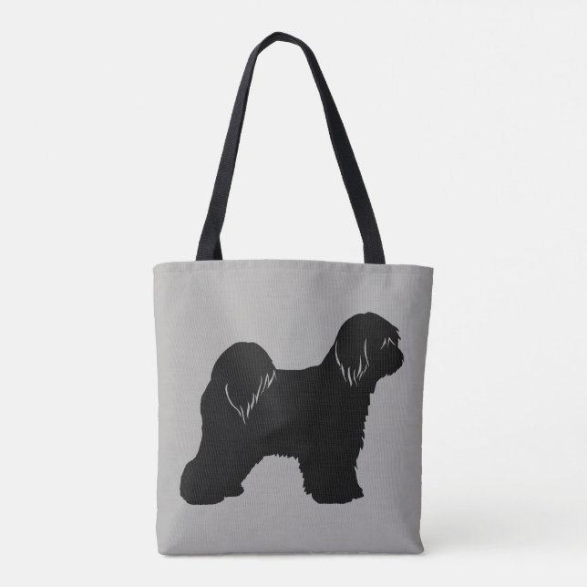 Tibetansk Terrier Hund aveln Silhouette Tygkasse (Baksida)