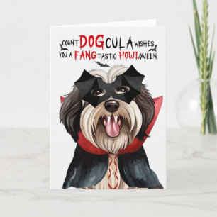 Tibetansk Terrier Hund Funny Count DOGcula Hallowe Helgkort