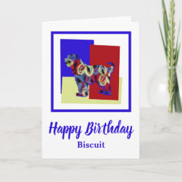 Tibetansk Terrier Hund Red Blue-Gult Birthday Kort