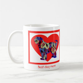 Tibetansk terrier Hund Red Heart Kaffemugg