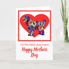 Tibetansk terrier Hund Red Heart Mor's Day Card Tack Kort