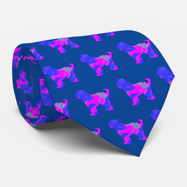 Tibetansk Terrier Hund Rosa Silhouette Blue Nacke Slips (Rullad)
