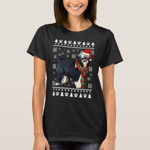 Tibetansk Terrier Hund Santa Hat Julafton God jul T Shirt