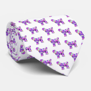 Tibetansk Terrier Hund Silhouette White Nectie Slips