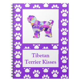 Tibetansk Terrier Hund Söt Silhuett Tass LilaPY&B Anteckningsbok