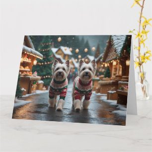 Tibetansk Terrier Hundar Jul Snö Högtid Kort
