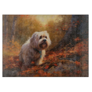 Tibetansk Terrier i höstlöv Fall Inspire