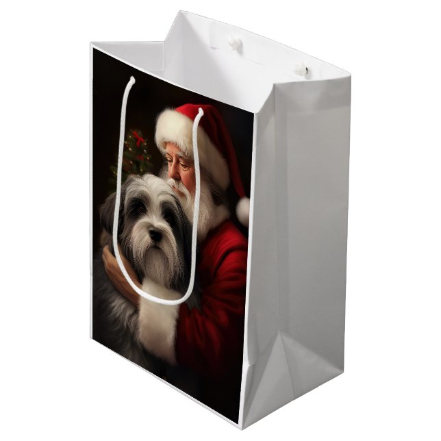 Tibetansk Terrier Jul tomte Festive jul  (Framsidan Vinklad)