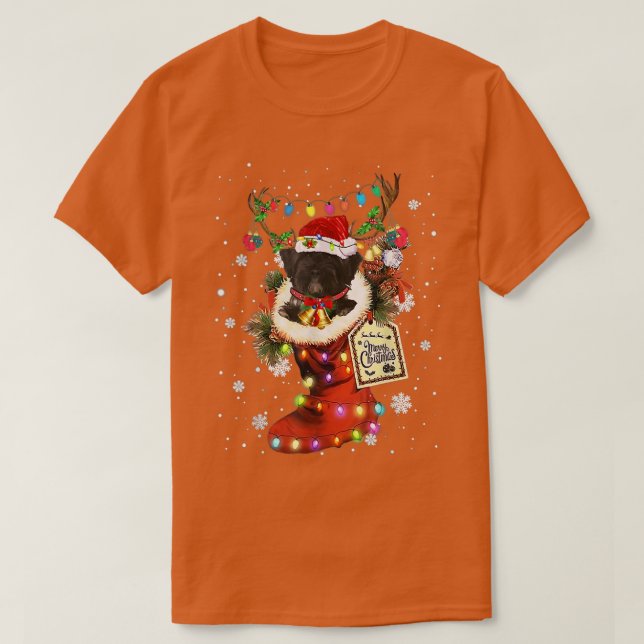 Tibetansk Terrier Julafton Boot jul Sock Winter Sn T Shirt (Design framsida)