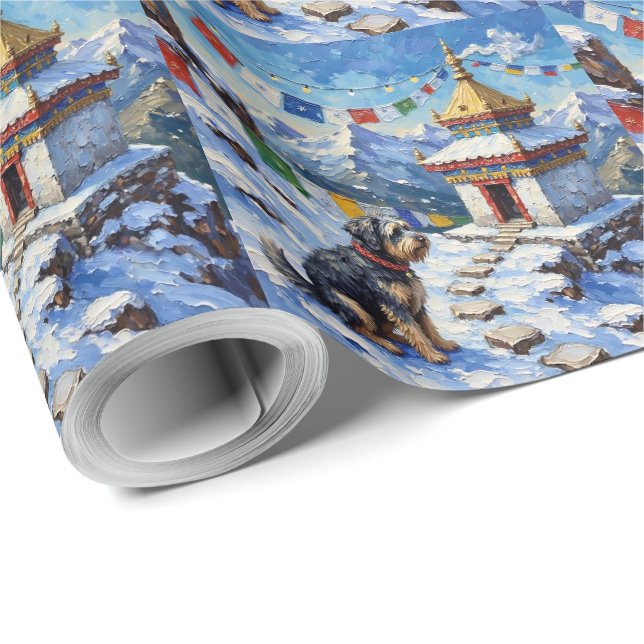 Tibetansk Terrier Julbönflagga Högtid Presentpapper (Rulle Hörn)