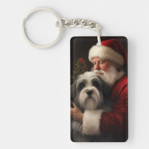 Tibetansk terrier Jultomten Festive-jul