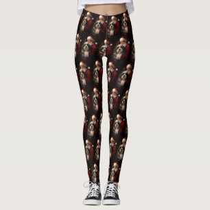 Tibetansk terrier Jultomten Festive-jul Leggings