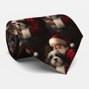 Tibetansk terrier Jultomten Festive-jul Slips