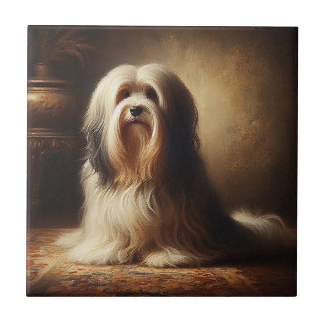 Tibetansk terrier kakelplatta (Framsidan)