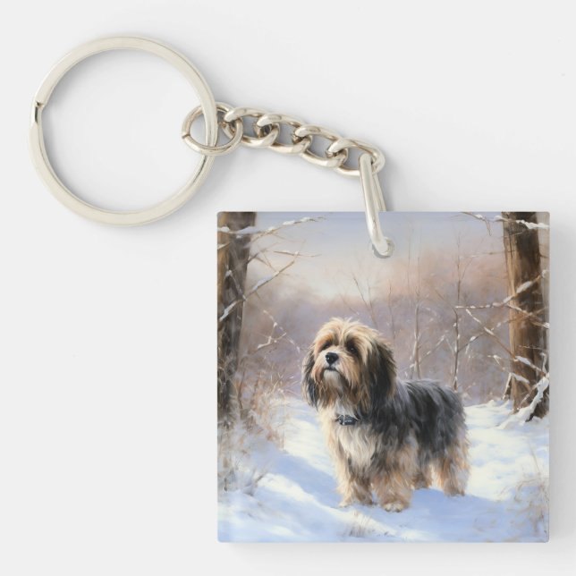 Tibetansk Terrier Låt Det Snö Jul  (Framsidan)