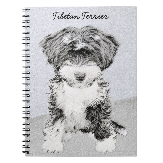 Tibetansk terrier-målning - Cute Original Hund Art Anteckningsbok (Framsidan)