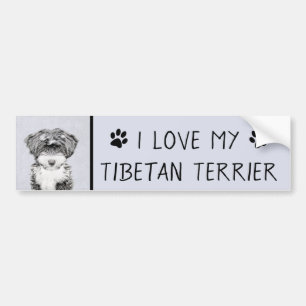 Tibetansk terrier-målning - Cute Original Hund Art Bildekal