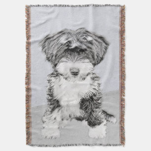 Tibetansk terrier-målning - Cute Original Hund Art Filt