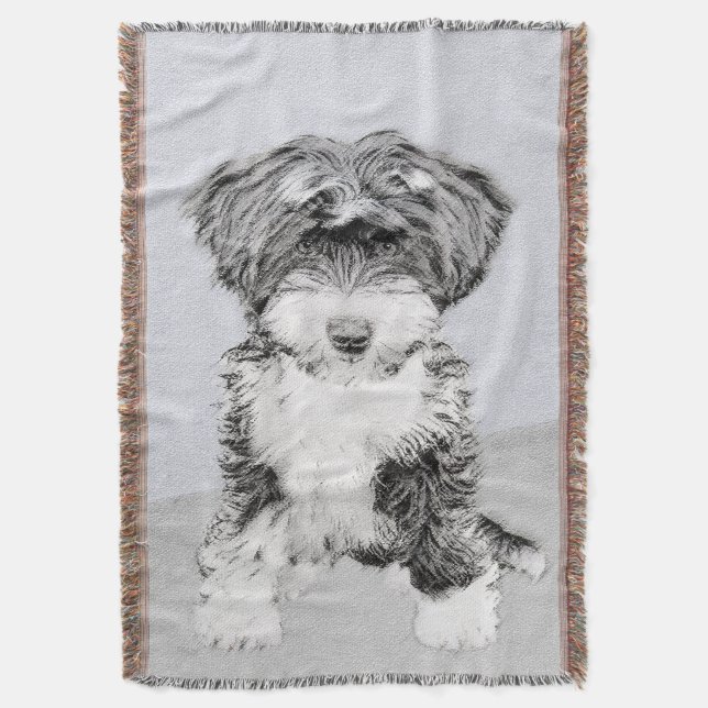 Tibetansk terrier-målning - Cute Original Hund Art Filt (Framsidan Vertikal)