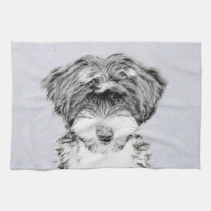 Tibetansk terrier-målning - Cute Original Hund Art Kökshandduk