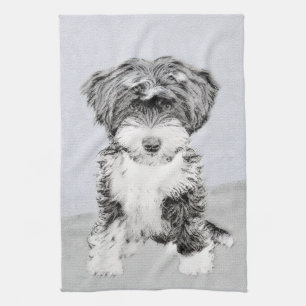 Tibetansk terrier-målning - Cute Original Hund Art Kökshandduk