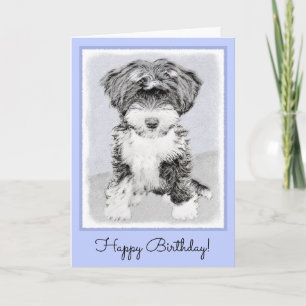 Tibetansk terrier-målning - Cute Original Hund Art Kort
