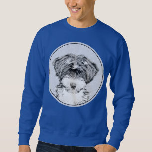 Tibetansk terrier-målning - Cute Original Hund Art Lång Ärmad Tröja
