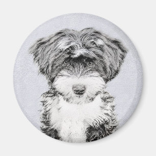Tibetansk terrier-målning - Cute Original Hund Art Magnet