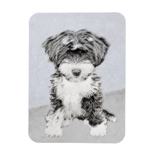 Tibetansk terrier-målning - Cute Original Hund Art Magnet