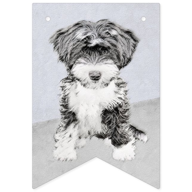 Tibetansk terrier-målning - Cute Original Hund Art Vimplar (Första flaggan)