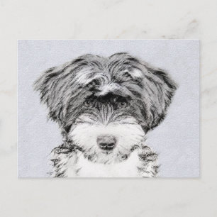 Tibetansk terrier-målning - Cute Original Hund Art Vykort