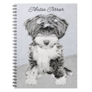Tibetansk Terrier-målning - Söt Original Hundkonst Anteckningsbok