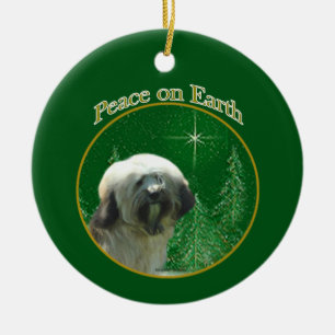 Tibetansk terrier Peace Julgransprydnad Keramik