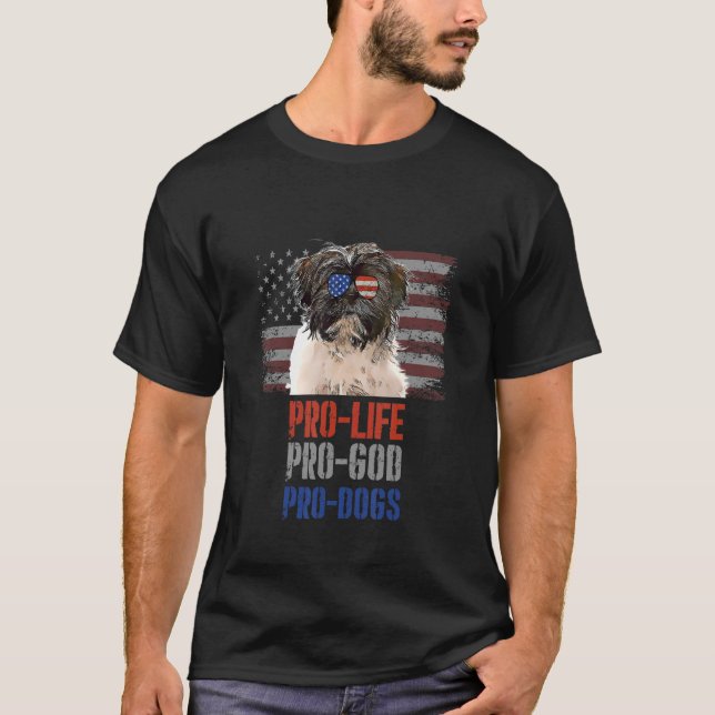 Tibetansk Terrier Pro Life Pro God Pro Hundar T Shirt (Framsida)