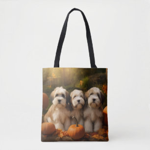 Tibetansk terrier Puppy Autumn Delight Pumpkin Tygkasse